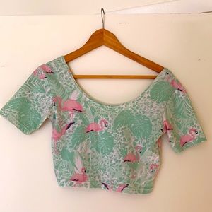 Cute Flamingo Crop Top
